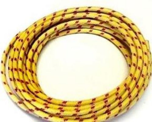 16 Gauge Yellow Cloth Covered Wire with 2 red tracers 10 ft The Factory Metal Works