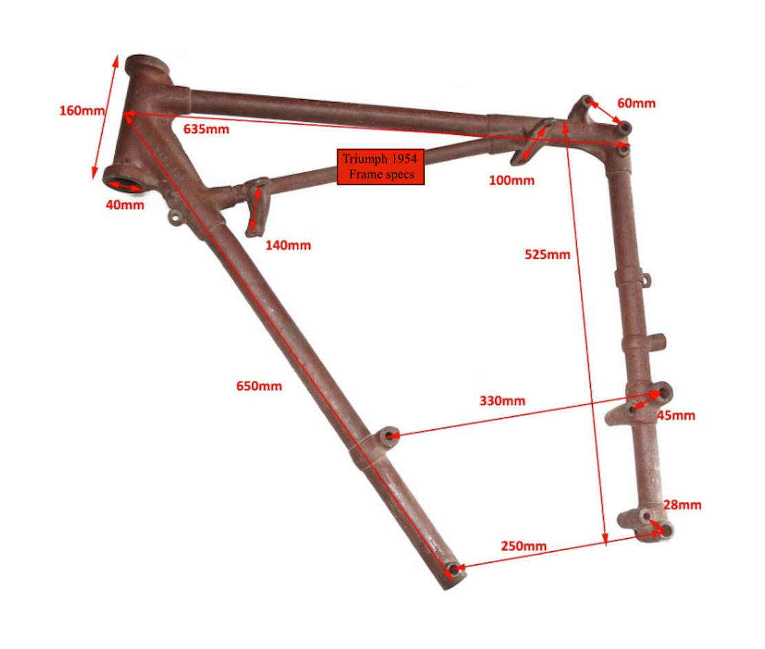 Triumph Unit 650 Bolt On Hardtail Frame custom rigid Old s