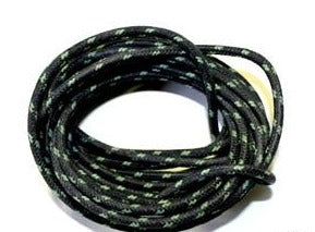 16 Gauge Black Cloth Covered Wire with 2 Green tracers 10 ft The Factory Metal Works