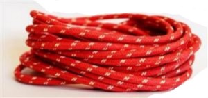 16 Gauge Red Cloth Covered  Wire with 2 White  tracers 10 ft The Factory Metal Works