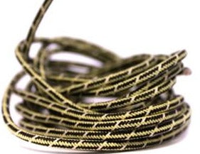 16 Gauge Yellow and Black Snake Skin Cloth Covered Wire 10ft The Factory Metal Works