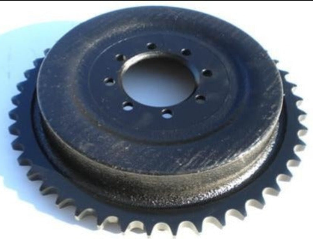 replacement bolt on style rear brake drum 43 tooth built in sprocket for triumph 500 650 unit motorcycles