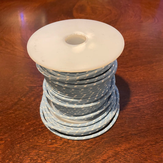 Electrical Wire - 16 Gauge Blue with 2 White Tracers Cloth Covered 10 feet
