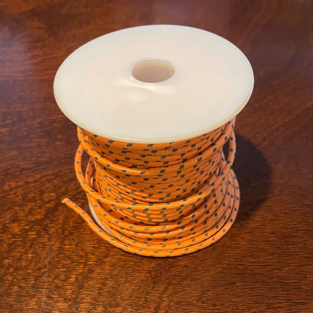 Electrical Wire - 16 Gauge Orange with 2 Black Tracer Cloth Covered 10 feet